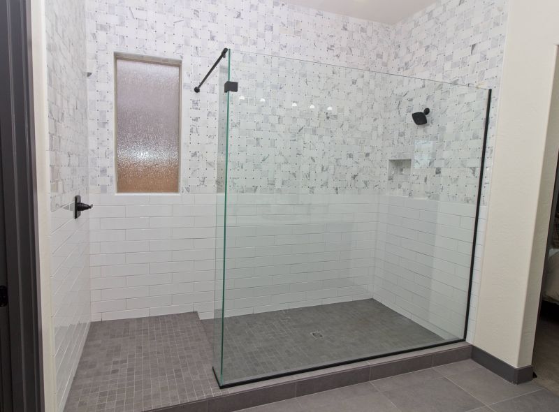 Walk-in Shower with Mosaic Tiles